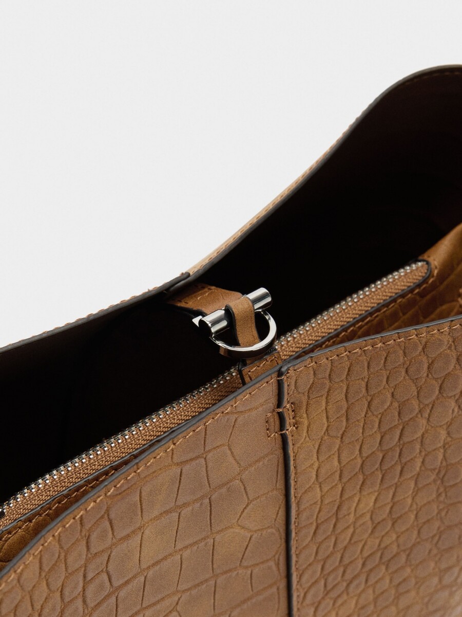 Bolso De Hombro Con Grabado Animal camel