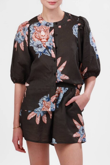 Pre Venta - Camisa Balloon Tiger Bloom Grey Pre Venta - Camisa Balloon Tiger Bloom Grey