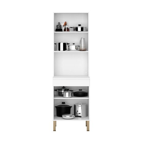 MUEBLE PARA MICROONDAS CON TAPA Y DOS PUERTAS SERIE LINE KITS PARANA BLANCO