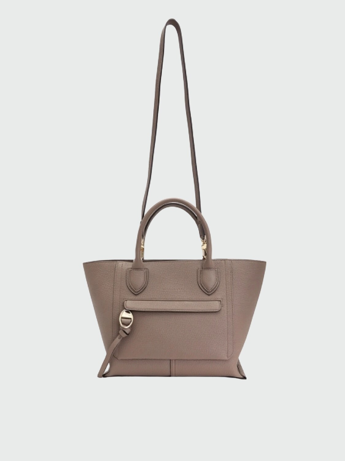 Longchamp -Cartera de cuero con asas y correa desmontable, Mailbox Visón