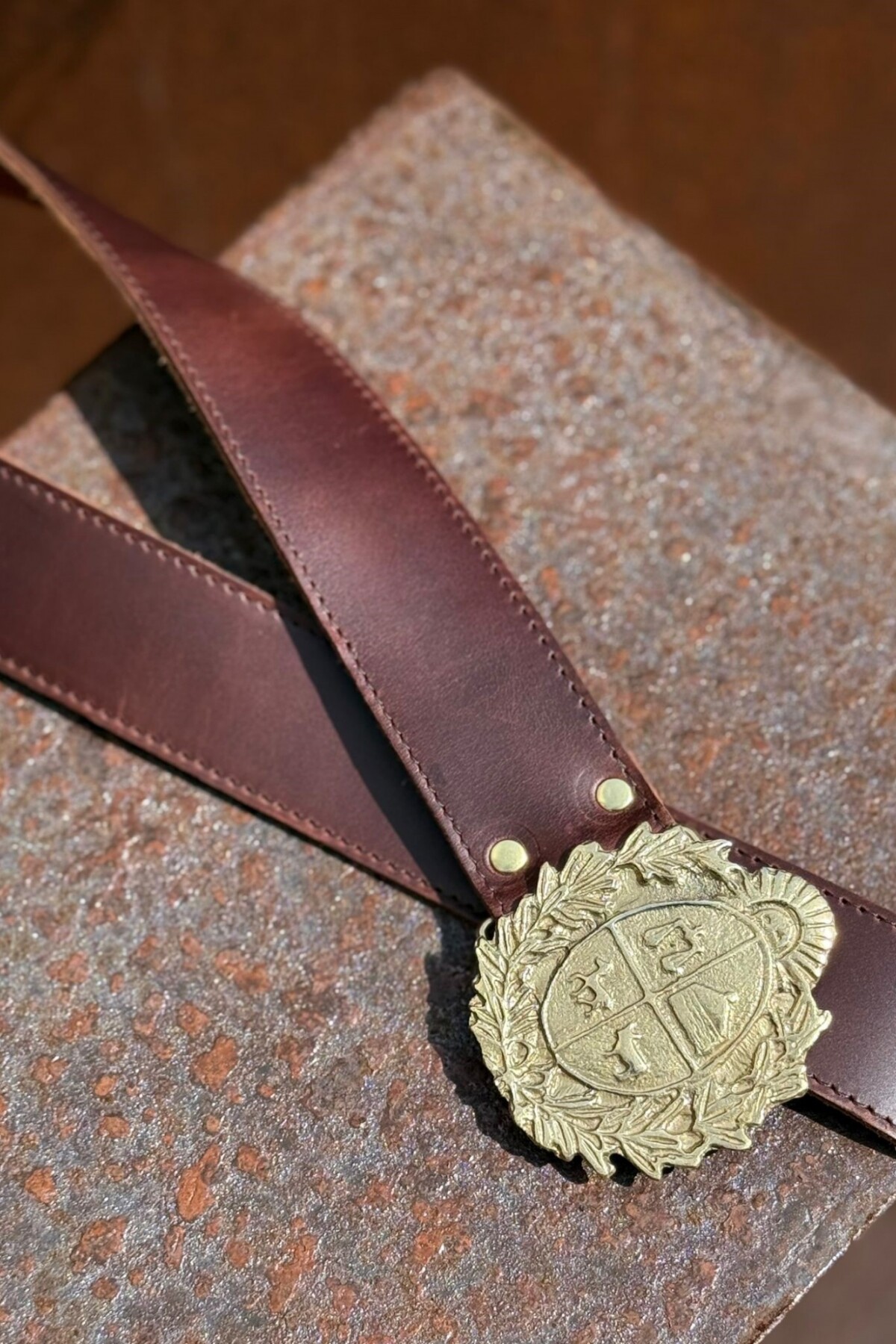 Simple Escudo Belt Chocolate / Dorado