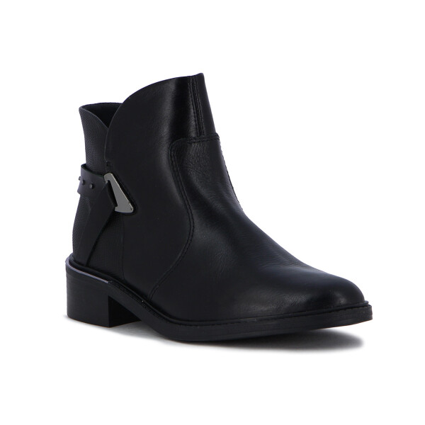 Comfortflex Bota Caña Baja C/ Aplique Y Tira Negro
