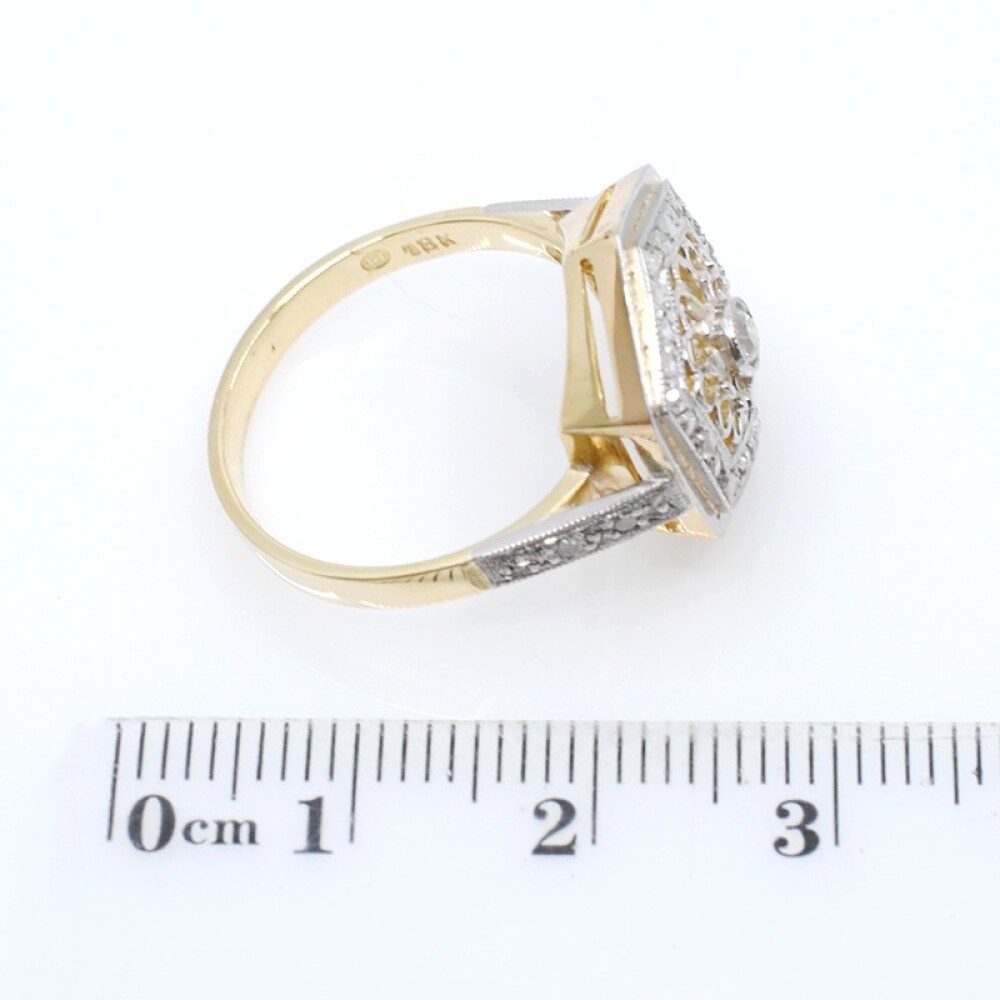 Anillo oro 18k y platino brillantes y diamantes Anillo oro 18k y platino brillantes y diamantes