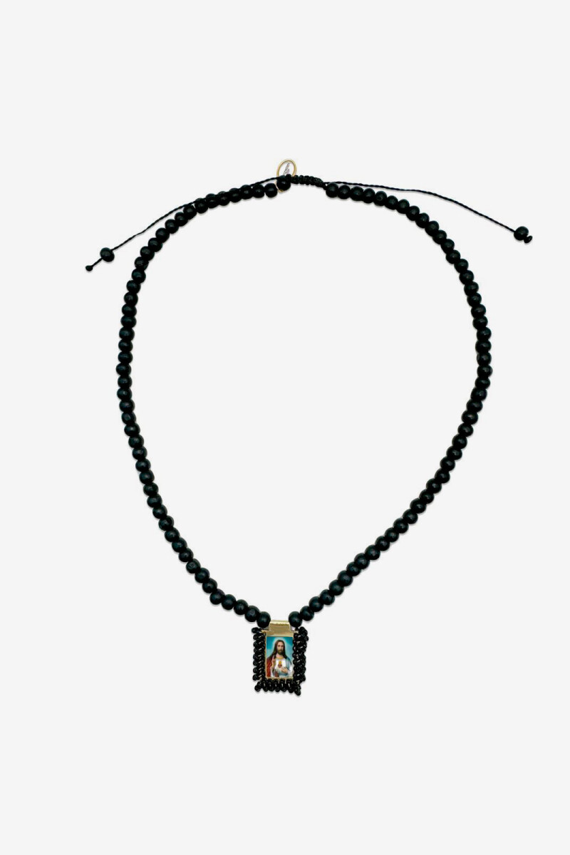 Collar de madera Negro