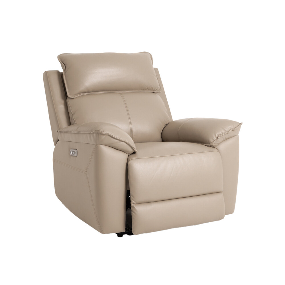 RECLINER ELÉCTRICO 1 CUERPO CUERO-Y-SIMIL-CUERO MARRON JOSHUA TAUPE