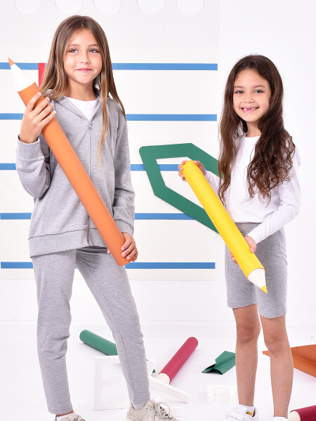 CAMPERA DEPORTIVA CON CIERRE GRIS MELANGE M