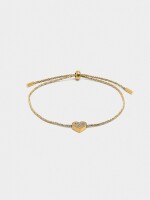 Pulsera Ajustable Con Corazón dorado