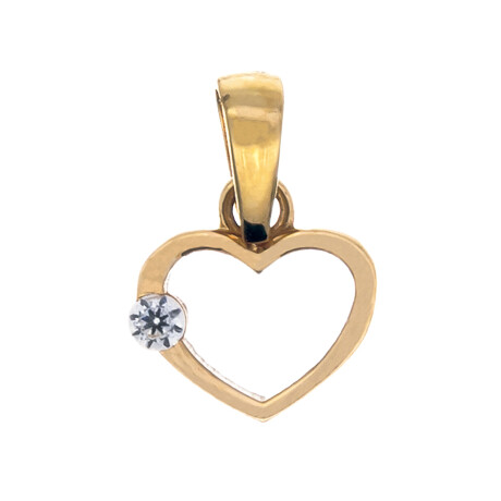 Dije de oro 18 ktes con circonia, CORAZÓN CALADO. Dije de oro 18 ktes con circonia, CORAZÓN CALADO.