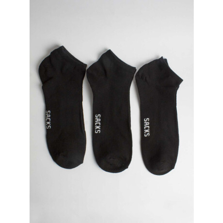 Pack x 3 medias cortas de algodón lisas Negro