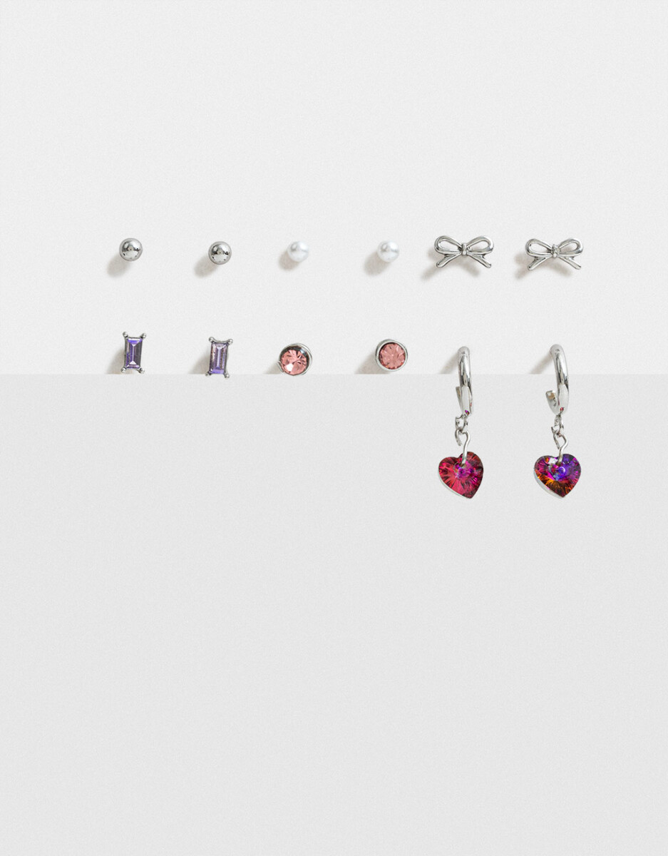 Set De Aros Plateados 