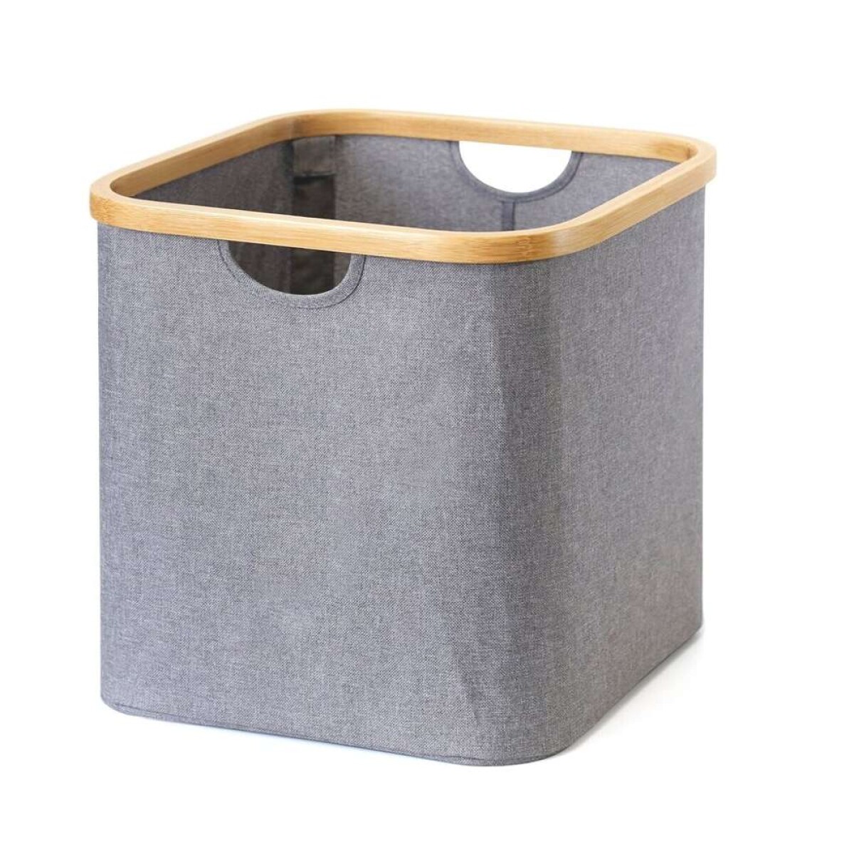 Organizador Borde Madera 33X33X33Cm Ext Tela - Gris 
