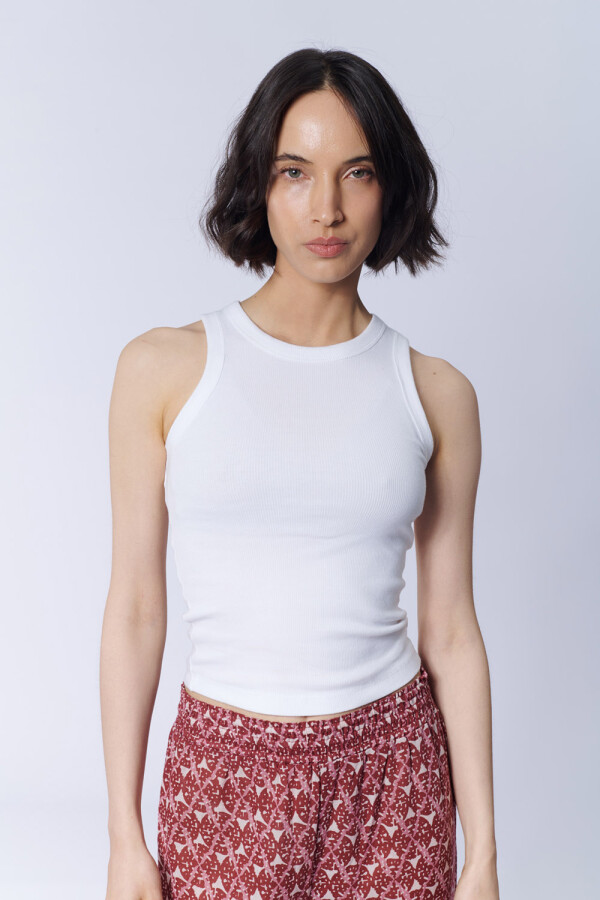 Musculosa rib Blanco