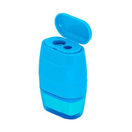 Goma de Borrar BRW + sacapuntas doble Azul