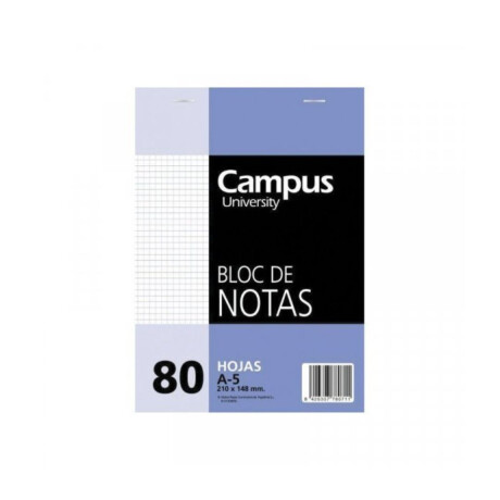 BLOCK CAMPUS 80 HOJAS A5 TAPA FLEXIBLE CUADRICULADA BLOCK CAMPUS 80 HOJAS A5 TAPA FLEXIBLE CUADRICULADA