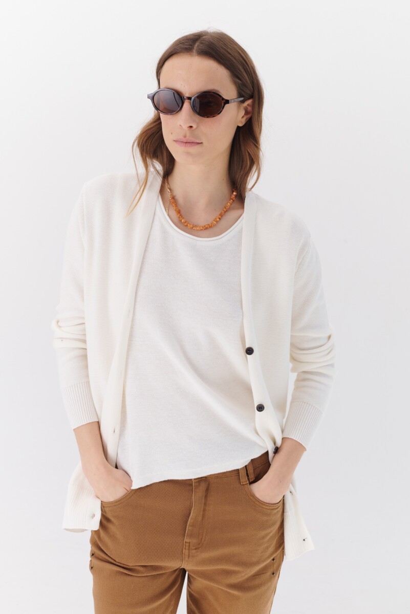 CARDIGAN FLAT - BLANCO 