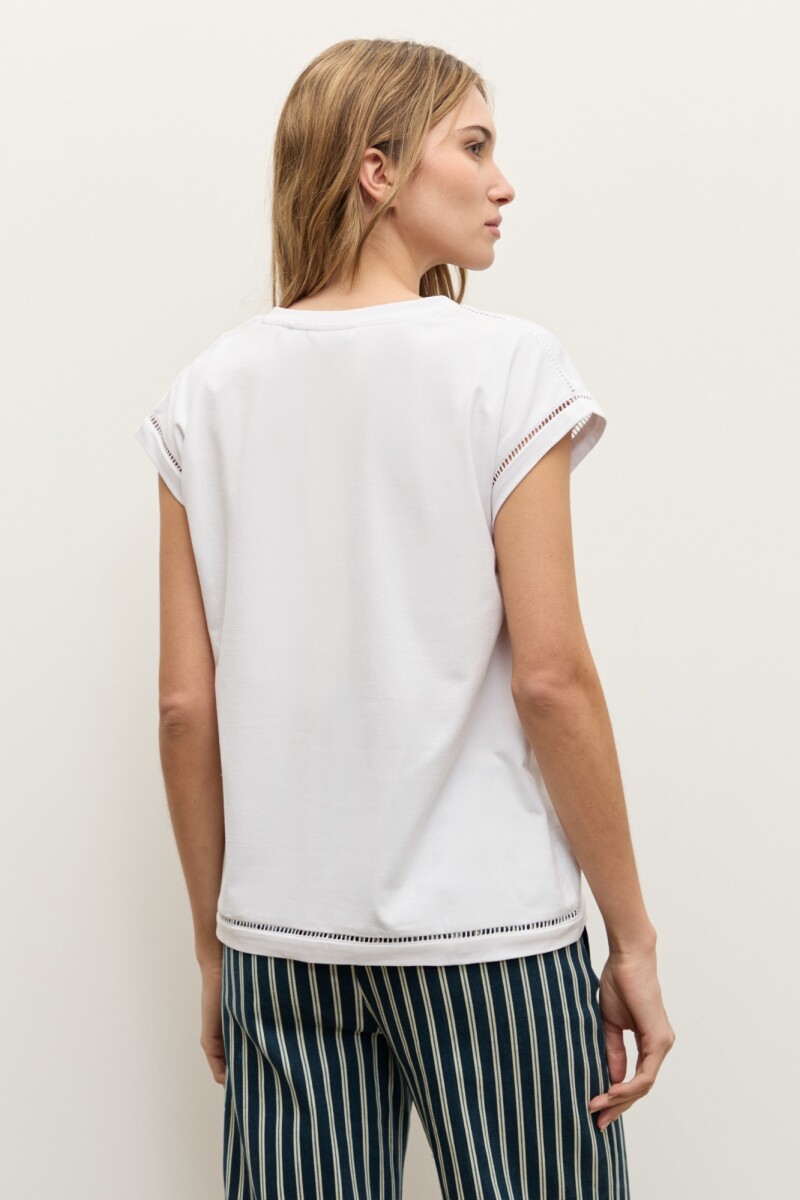 Remera con vainillas blanco