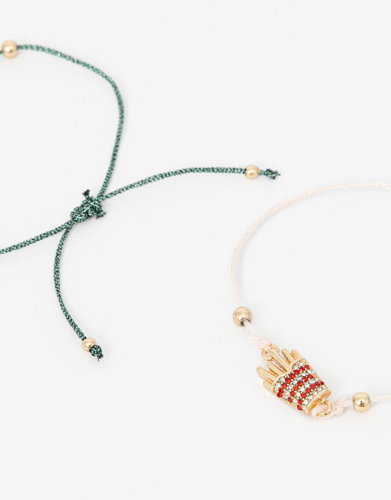 Pulseras Flexibles Sets Color Set De Pulseras Flexibles Foodie - Dorado