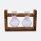 Florero Con Base De Madera X2 Diamante