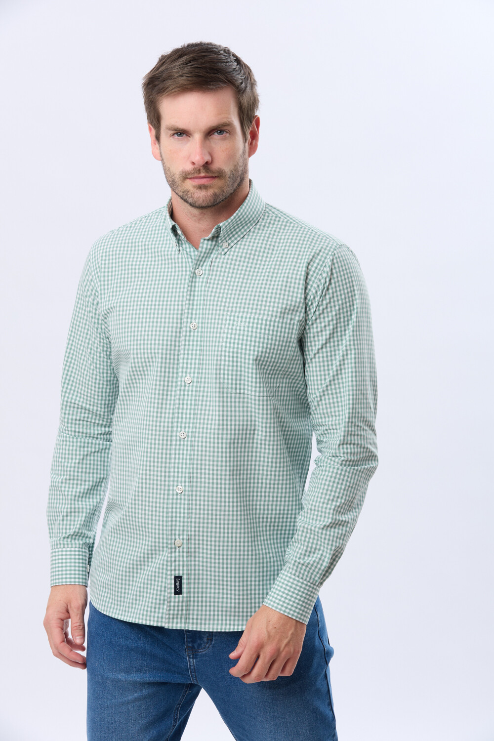 CAMISA CUADROS MANGA LARGA Verde