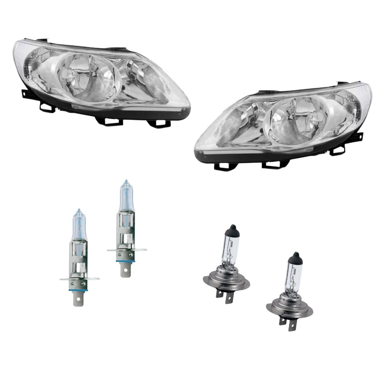 KIT DE SEMIOPTICAS DOBLE PARABOLA + LÁMPARAS 