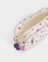 Cartucheras PU Cartuchera De Pu Estampada Y Bordada Con Bolsillo - Blanco Crema
