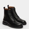 Borcego Harvey En Cuero Graneado Negro