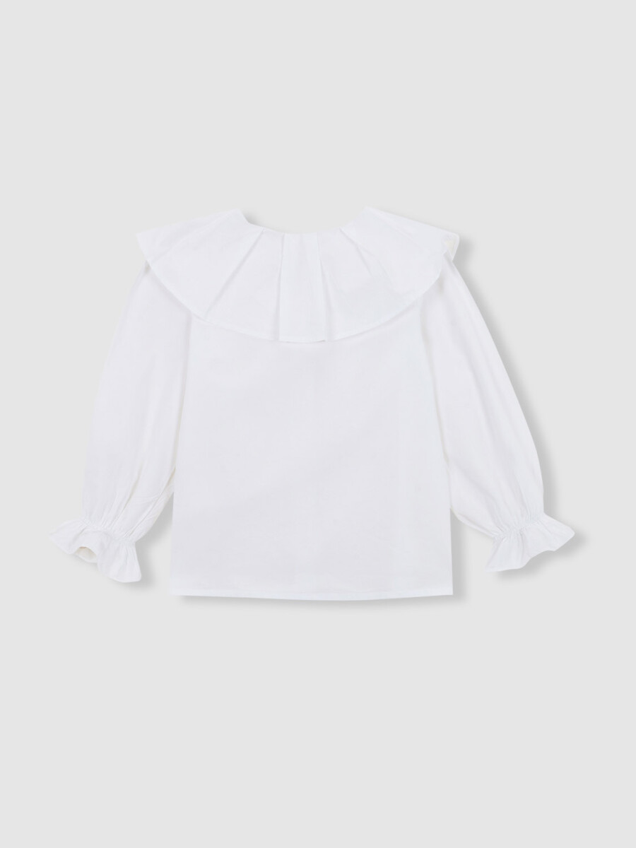 Blusa Cuello Petalos Blanco Optico