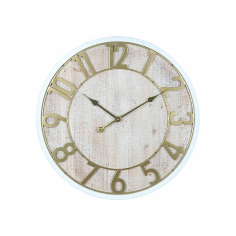 Reloj de Pared MDF Diámetro 68 cm x 4.5 cm Blanco/Dorado