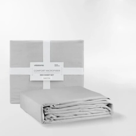 SÁBANA MICROFIBER GRIS CLARO - SUPER KING