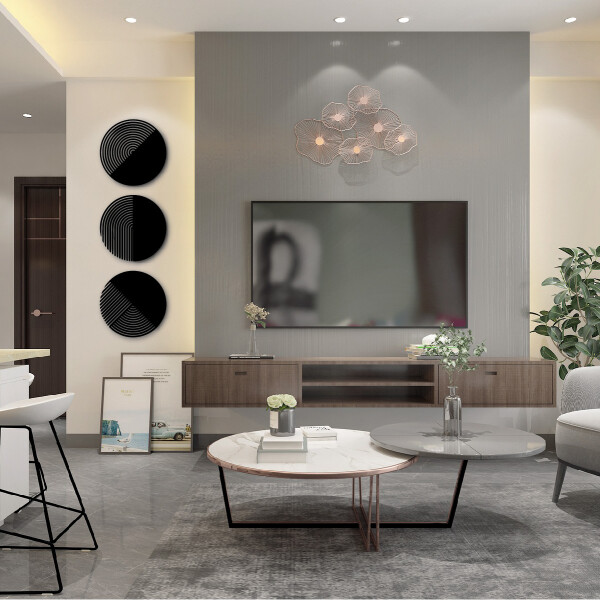 Set x3 Cuadros Calados Modernos Living Decorativo Círculos Madera MDF Imback Color Negro Set x3 Cuadros Calados Modernos Living Decorativo Círculos Madera MDF Imback Color Negro