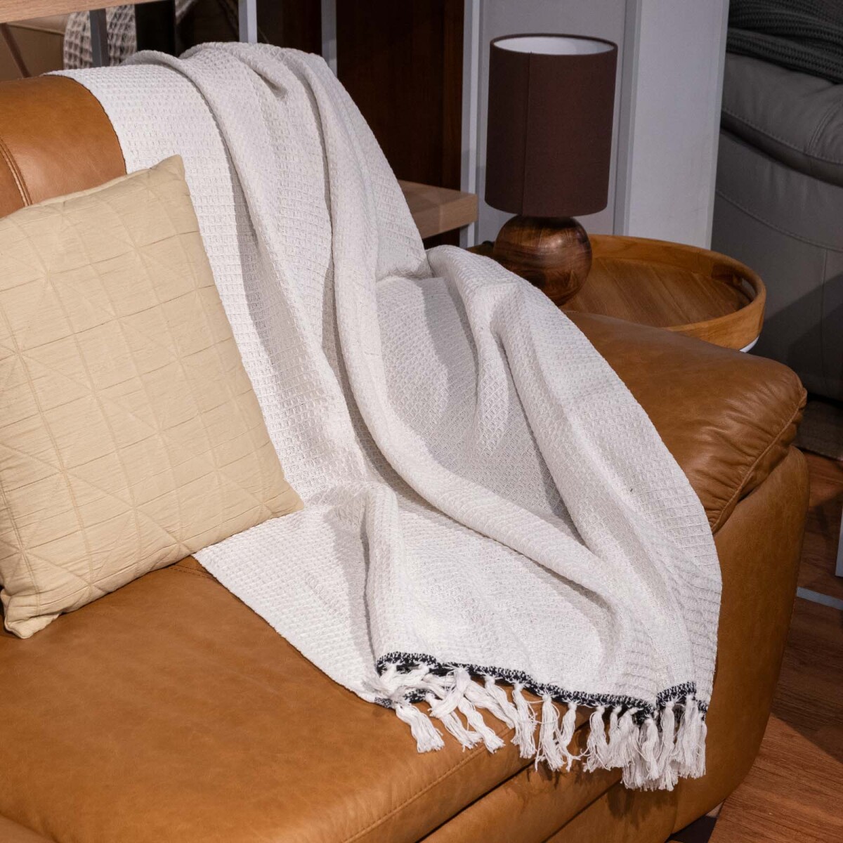 THROW DAFNI 125*150 - ALGODON CRUDO 