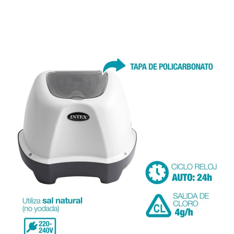 INTEX SISTEMA CLORACION SALINA 4GR/H HASTA 17413 LTS Intex Sistema Cloracion Salina 4gr/h Hasta 17413 Lts
