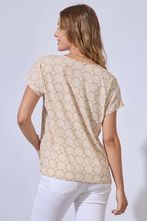 Blusa Mandala Print BEIGE/MULTI