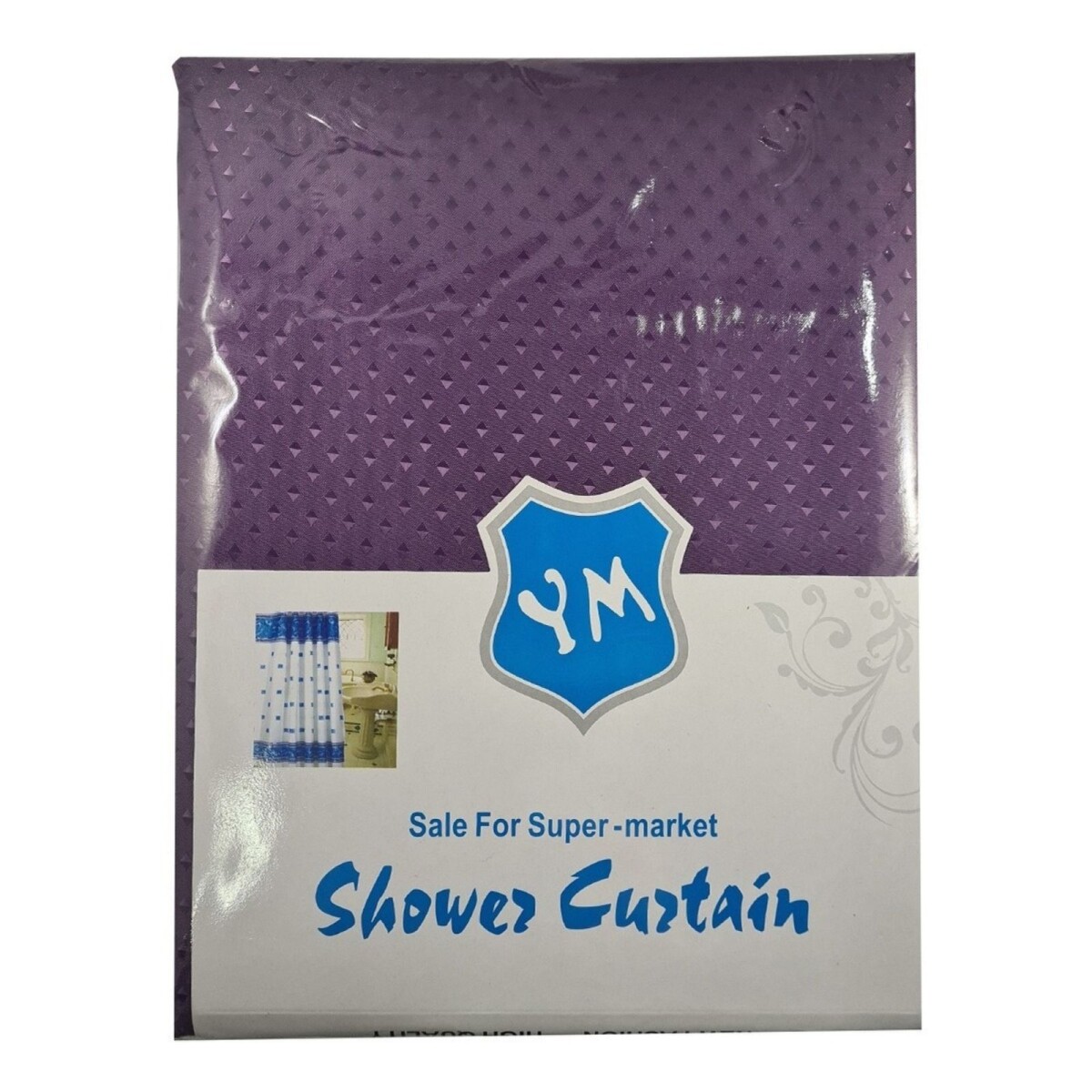 Cortina De Baño Ducha De Vinilo Plástico Varios Diseños - Color Variante Violeta 