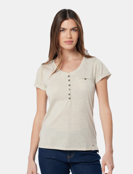 REMERA CON BOTONES Beige