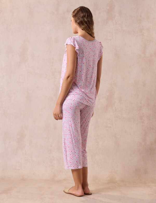Pijama C/capri MULTI/ROSA