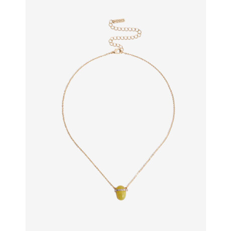 Cadena Con Piedra Peridoto Dorado