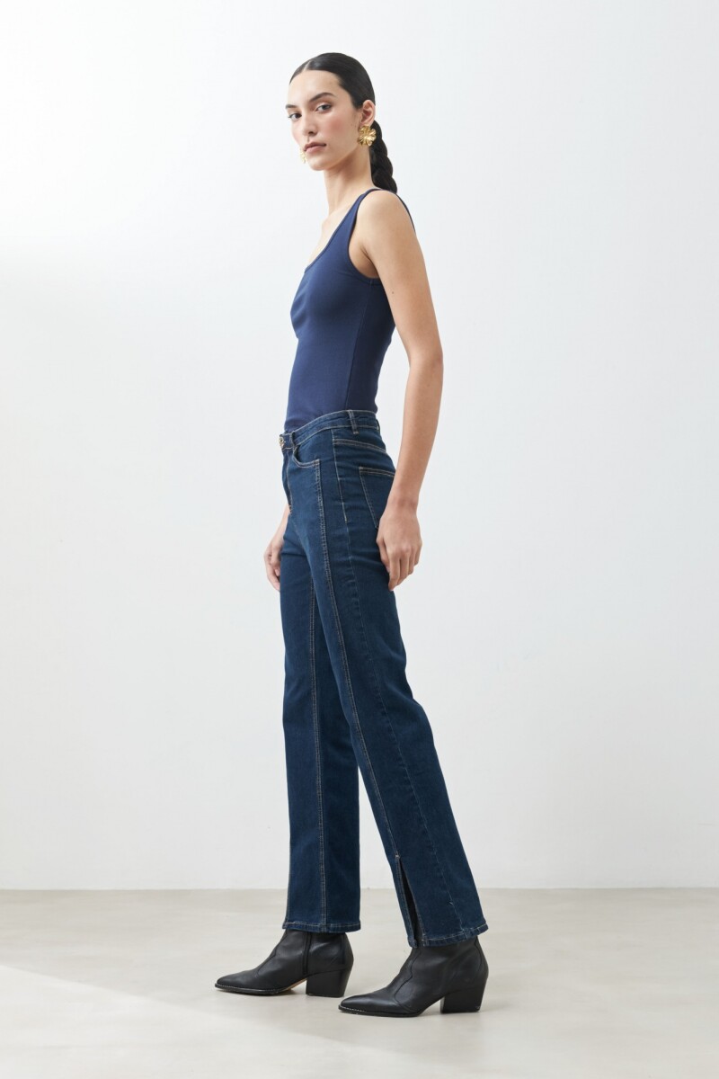 Jean Donna con tajos jean oscuro