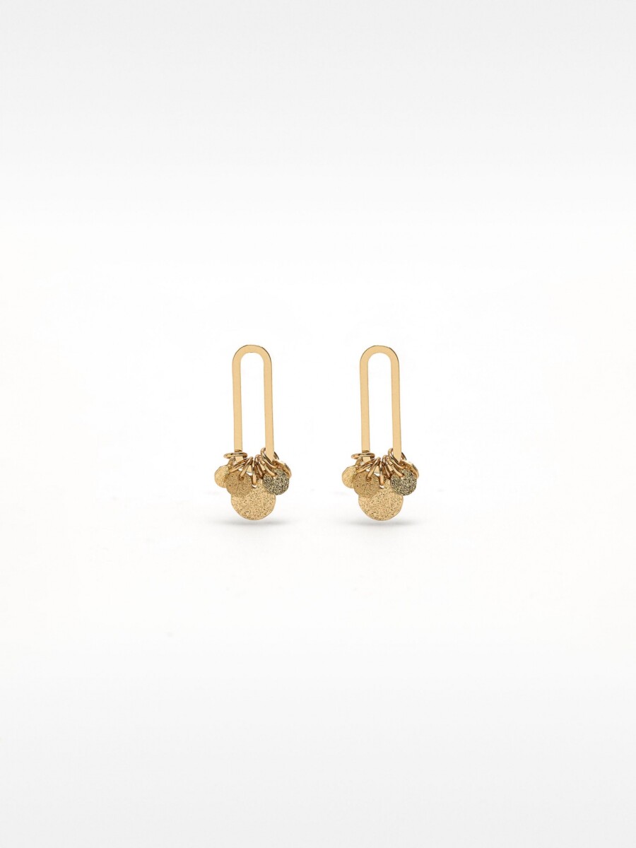 Pendientes Alargados Con Medallas dorado