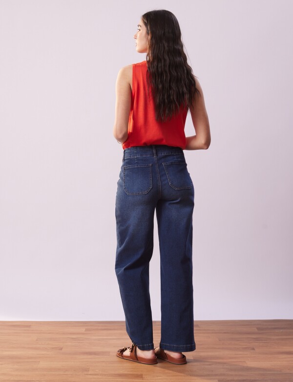 Jean Wide Leg Pockets JEAN OSCURO