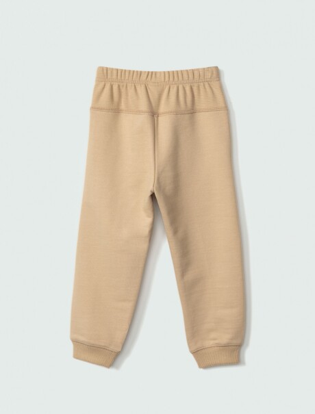 PANTALÓN BABUCHA INFANTIL EN TELA ACANALADA BEIGE