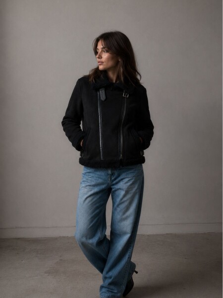 CAMPERA SLOWLY MGF108 NEGRO
