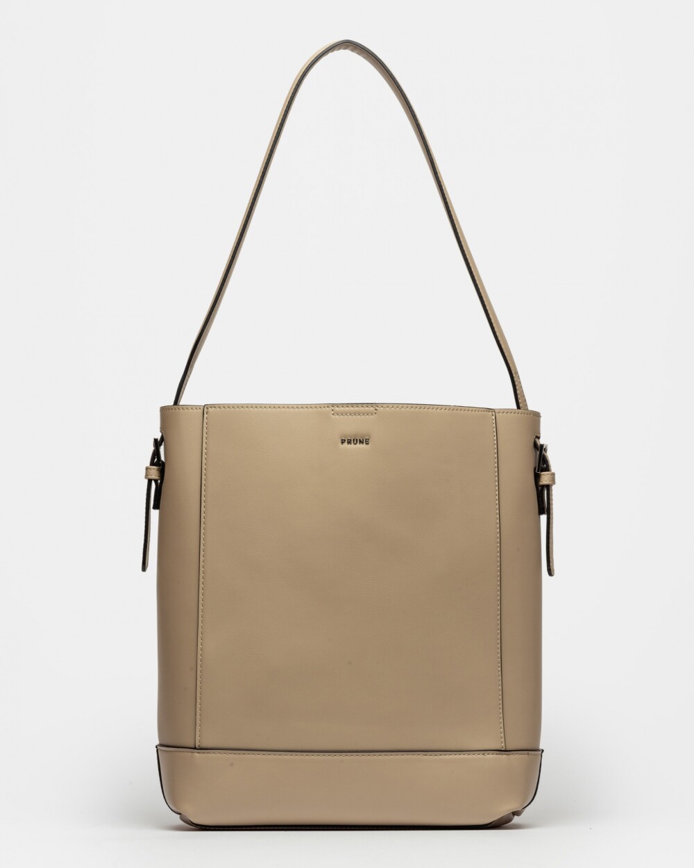 Cartera Al Hombro Akira en Efecto Cuero Liso Taupe