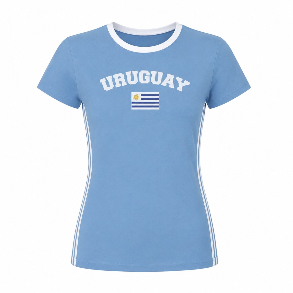 Camiseta Uruguay Dama Bandera Uy Celeste T-s - CELESTE 