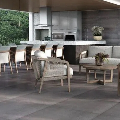 PORCELANATO PARA PISO Y PARED DE 62.5X62.5 GRIS OSCURO MATE RECTIFICADO PEI IV SERIE URBAN ELIZABETH GAMAS DE GRIS