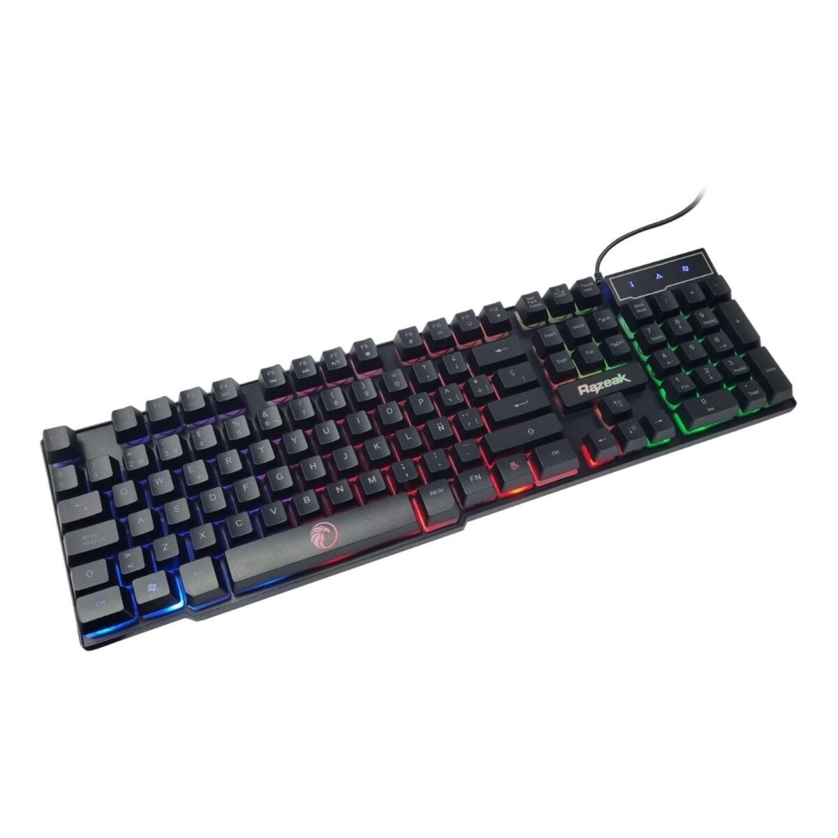 Teclado Gamer Simil Mecanico Retroiluminado Ergonomico 