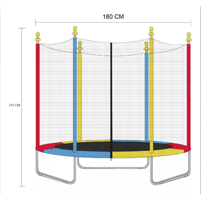 Cama Elástica Infantil Multicolor Con Red De Seguridad Azul
