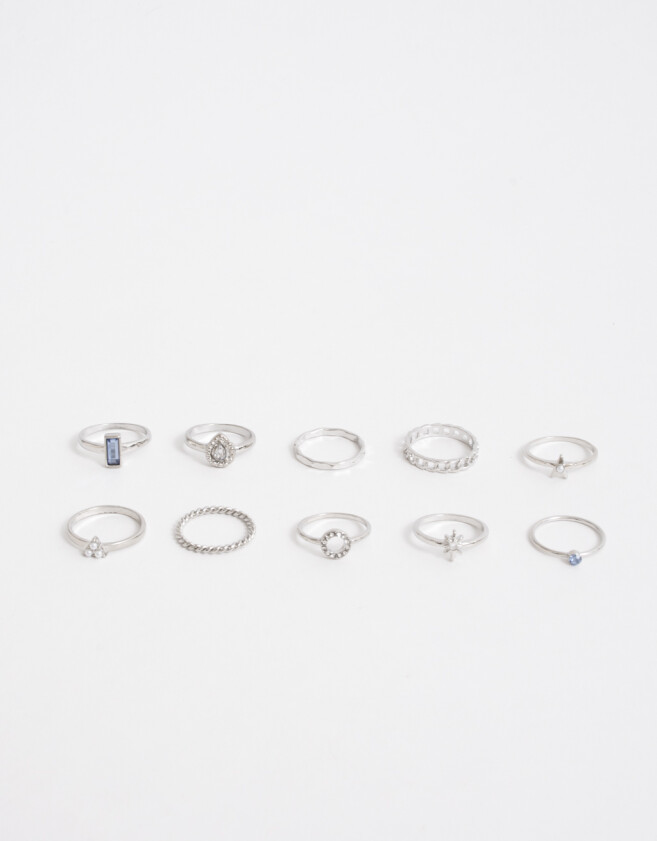 Sets Anillos Metal Set De Anillos De Metal - Plateado