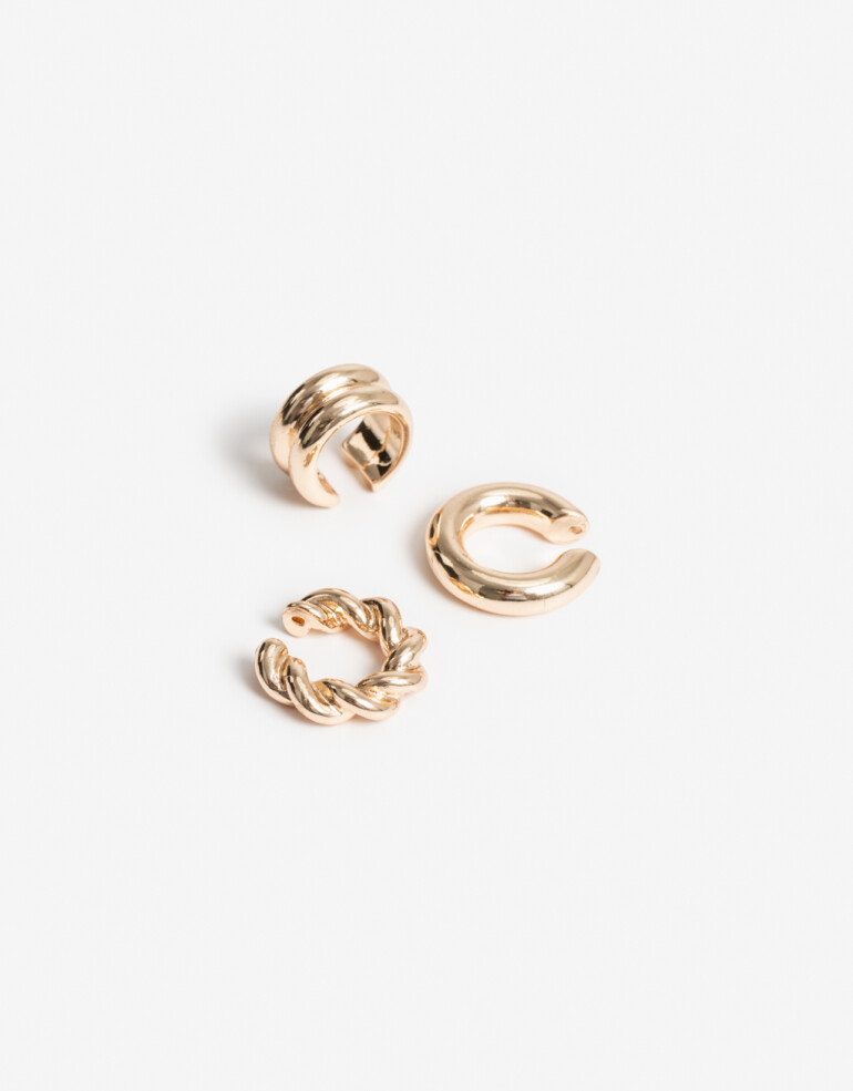 Aros Sets Metal Set De Earcuffs - Dorado