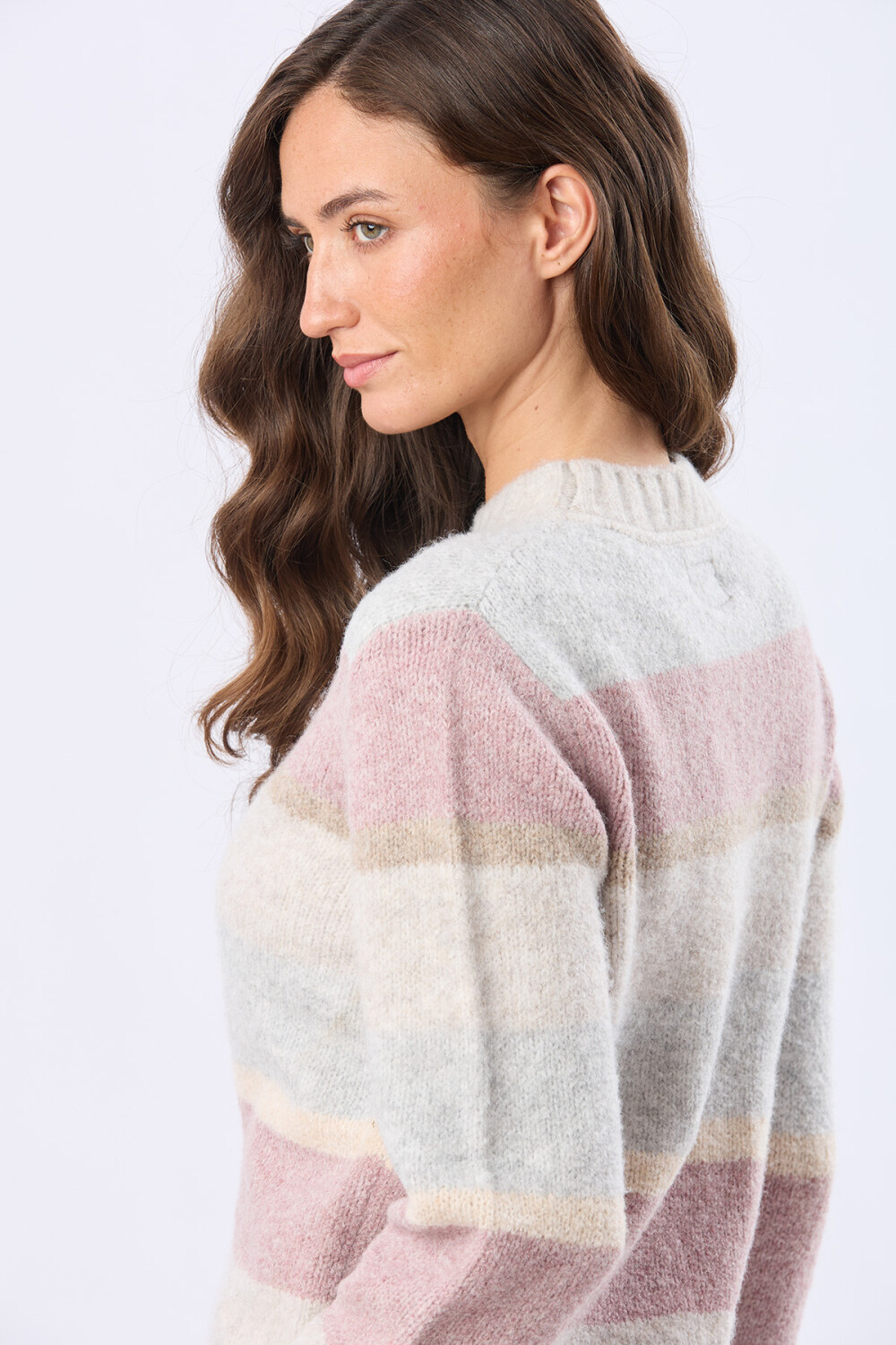 BUZO TEJIDO RAYADO Rosa